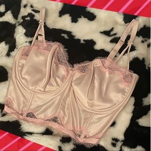 Pink Satin and Lace Dream Angels Bra